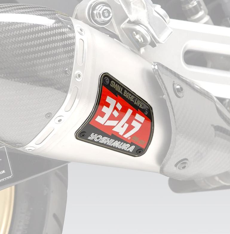 Yoshimura-Style Aluminum Exhaust Badge – Japan Version, 4"x2.5", Shapeable 1.1mm Thick