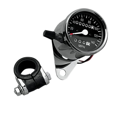 Drag Specialties Mini Mechanical Speedometer with Odometer & Trip Meter Parts Giant